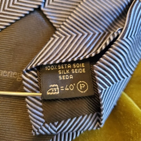 Ermenegildo Zenga blue silk men's necktie - Picture 5 of 10